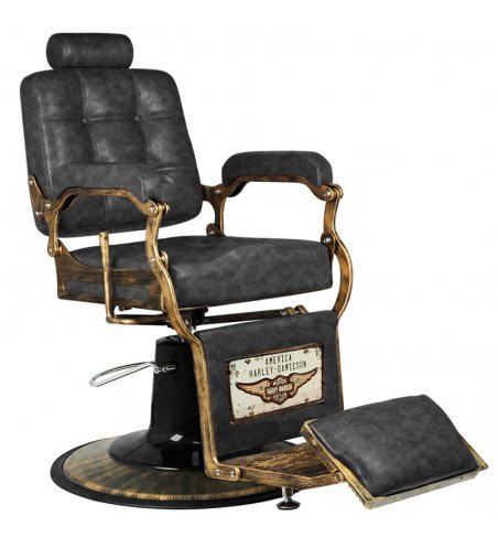 Gabbiano barber chair Boss HD Old Leather black