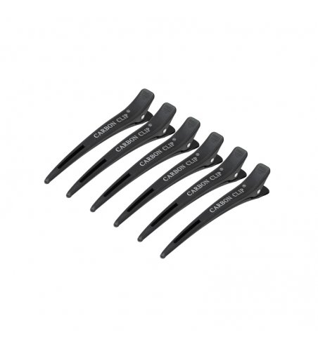 Hair clips Carbon E-15 6 pcs. 11.5 cm black