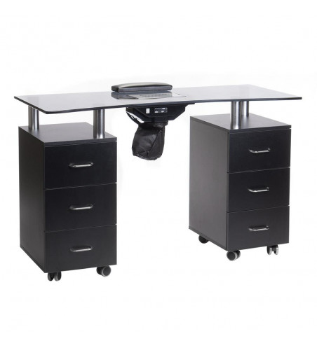 Manicure table with a dust absorber BD-3425-1+P black