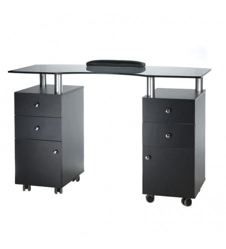 Manicure table with a glass top BD-3453 black