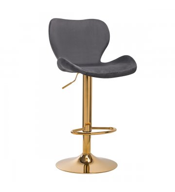 Bar stool QS-B15 gray velvet
