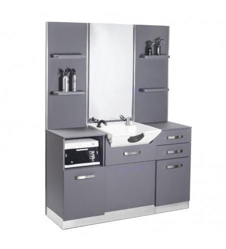 Gabbiano hairdressing console with sink B085 grey